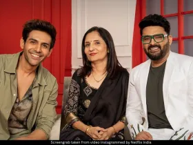 Kartik Aaryan, Mala Tiwari and Kapil Sharma 