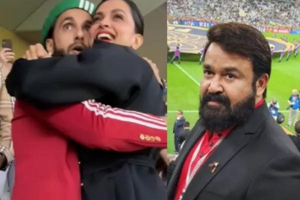 Deepika, Ranveer and Mohanlal 