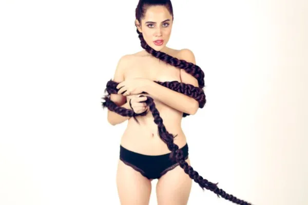 Urfi Javed in a long braid