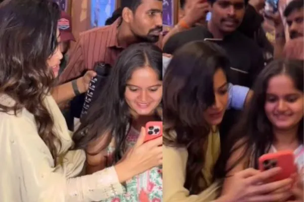 Rashmika Mandanna takes selfie with young fan 