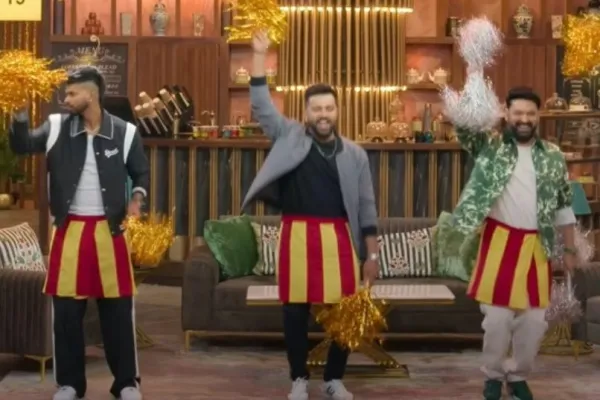 Shreyas Iyer, Rohit Sharma and Kapil Sharma 