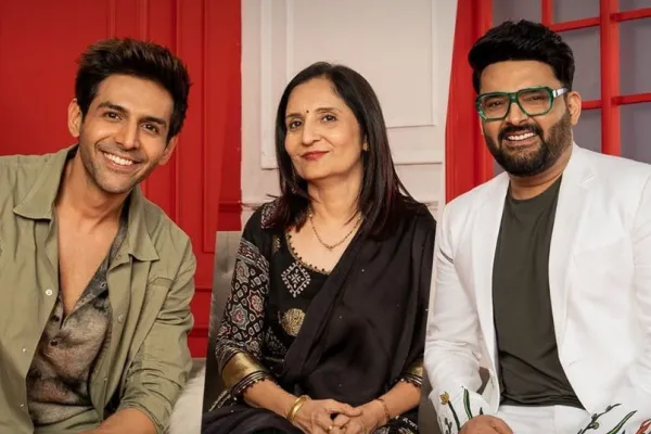 Kartik Aaryan, Mala Tiwari and Kapil Sharma 