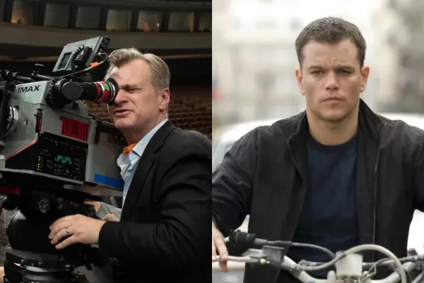 Christopher Nolan and Matt Damon 