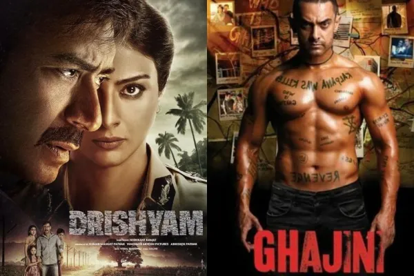 Drishyam Ghajini posters 
